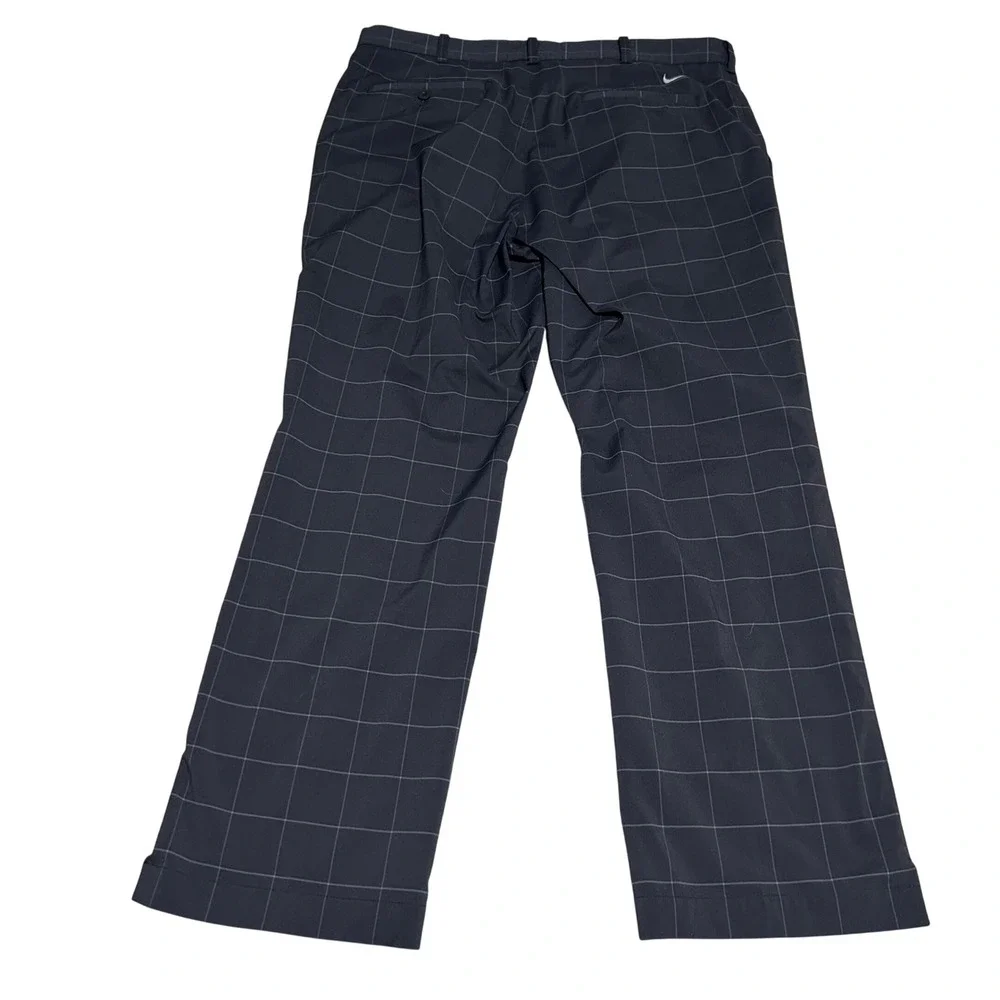 Nike Golf Pants Mens 36 30 Black Plaid Dri-FIT Tour Performance Windowpane